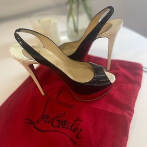 Christian Louboutin Lady Peep-Toe Slingback Pump